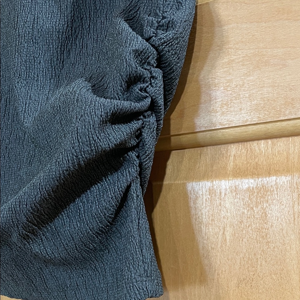 Zara Black Textured Mock Neck Short Sleeve Top - Picture 4 of 7